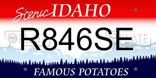R846SE Idaho License Plate