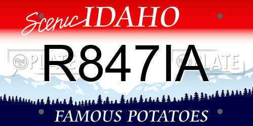 R847IA Idaho License Plate