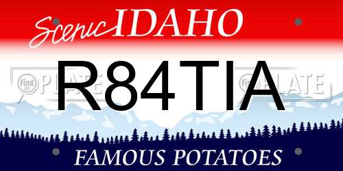 R84TIA Idaho License Plate
