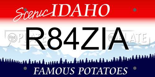 R84ZIA Idaho License Plate