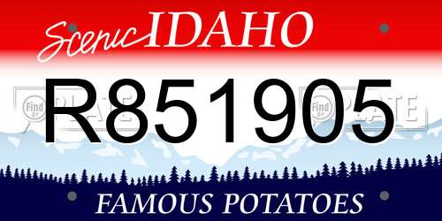 R851905 Idaho License Plate