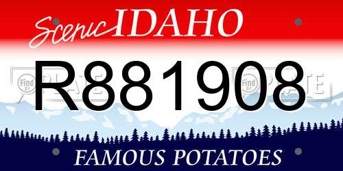 R881908 Idaho License Plate