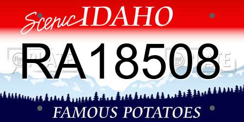 RA18508 Idaho License Plate