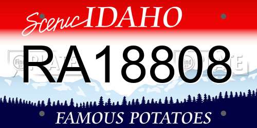 RA18808 Idaho License Plate