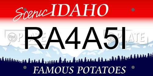 RA4A5I Idaho License Plate