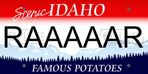 RAAAAAR Idaho License Plate