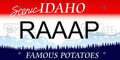 RAAAP Idaho License Plate