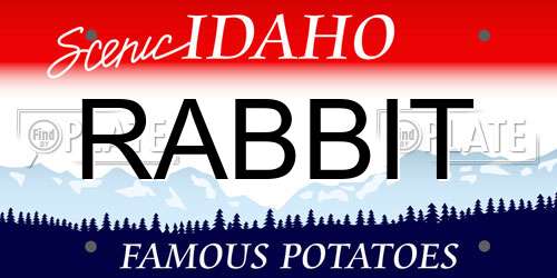 RABBIT Idaho License Plate