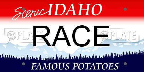 RACE Idaho License Plate