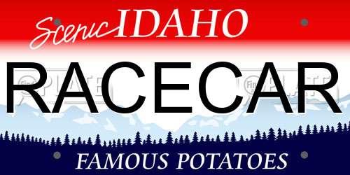 RACECAR Idaho License Plate