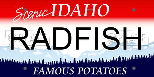 RADFISH Idaho License Plate