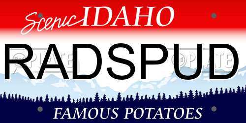 RADSPUD Idaho License Plate