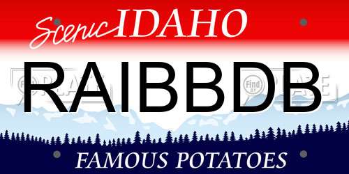 RAIBBDB Idaho License Plate
