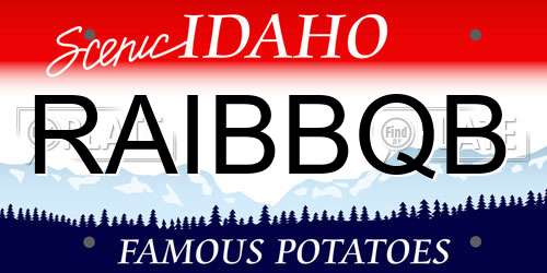 RAIBBQB Idaho License Plate