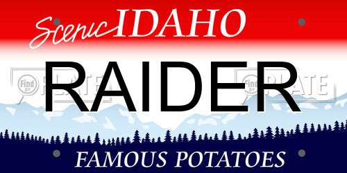 RAIDER Idaho License Plate