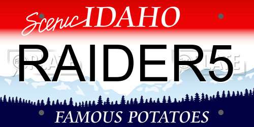 RAIDER5 Idaho License Plate