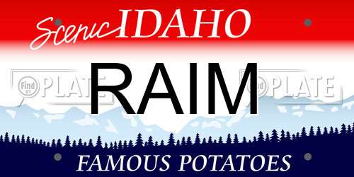 RAIM Idaho License Plate