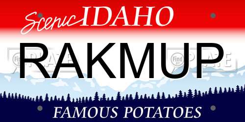 RAKMUP Idaho License Plate