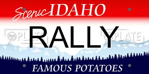 RALLY Idaho License Plate