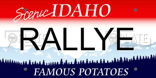 RALLYE Idaho License Plate