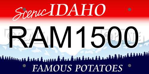 RAM1500 Idaho License Plate