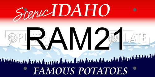 RAM21 Idaho License Plate