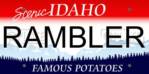 RAMBLER Idaho License Plate