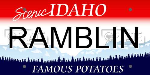 RAMBLIN Idaho License Plate