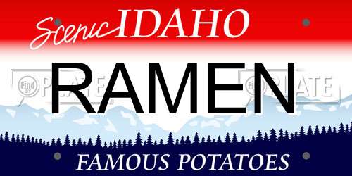 RAMEN Idaho License Plate