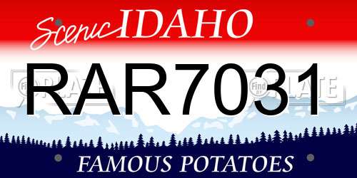 RAR7031 Idaho License Plate