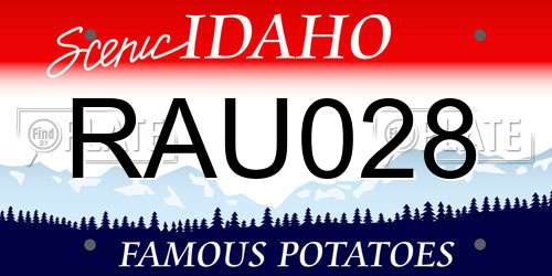 RAU028 Idaho License Plate