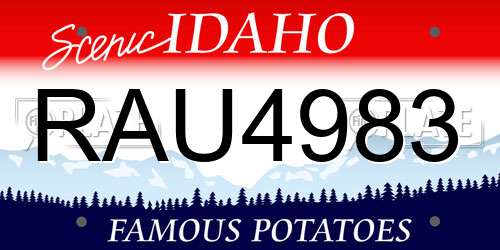 RAU4983 Idaho License Plate