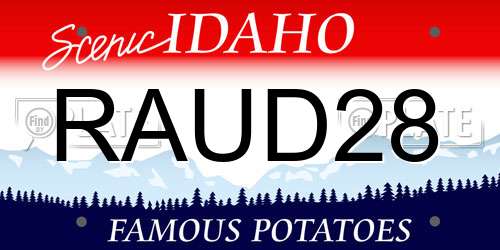 RAUD28 Idaho License Plate