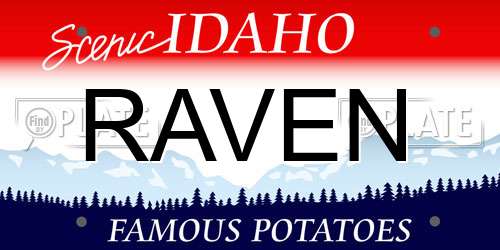 RAVEN Idaho License Plate