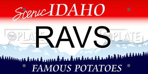 RAVS Idaho License Plate