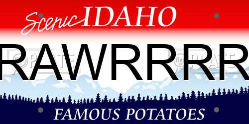 RAWRRRR Idaho License Plate