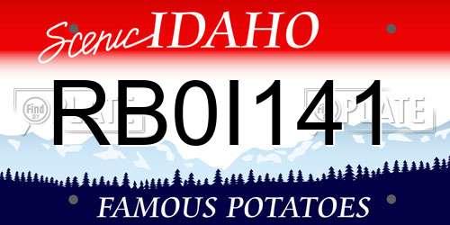 RB0I141 Idaho License Plate