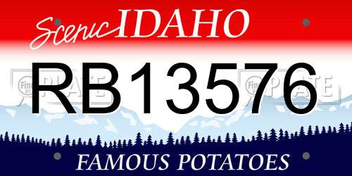 RB13576 Idaho License Plate