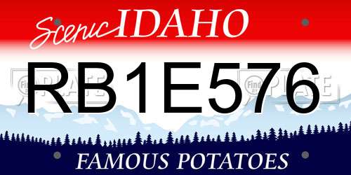 RB1E576 Idaho License Plate