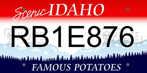 RB1E876 Idaho License Plate
