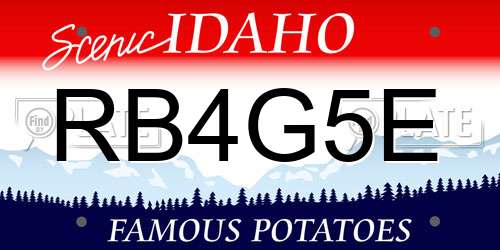 RB4G5E Idaho License Plate