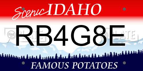 RB4G8E Idaho License Plate