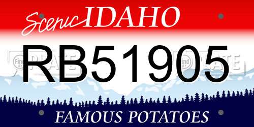 RB51905 Idaho License Plate