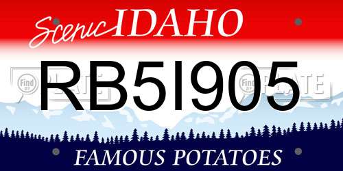 RB5I905 Idaho License Plate