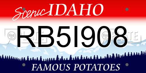 RB5I908 Idaho License Plate