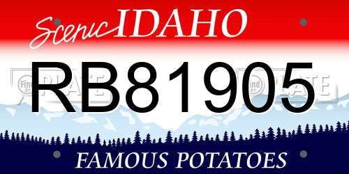 RB81905 Idaho License Plate