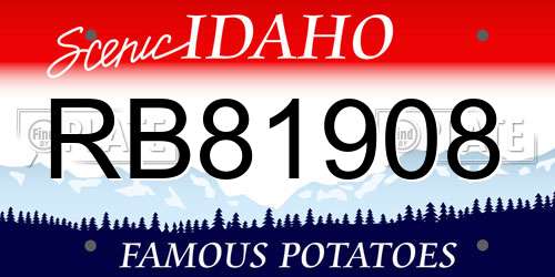 RB81908 Idaho License Plate