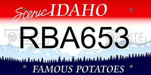 RBA653 Idaho License Plate