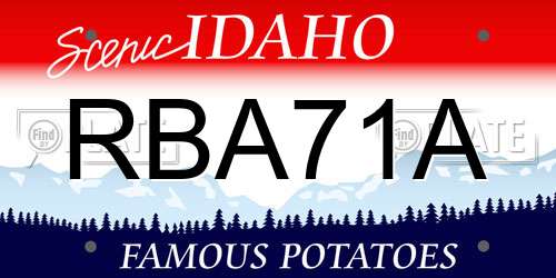 RBA71A Idaho License Plate