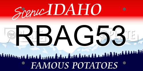 RBAG53 Idaho License Plate